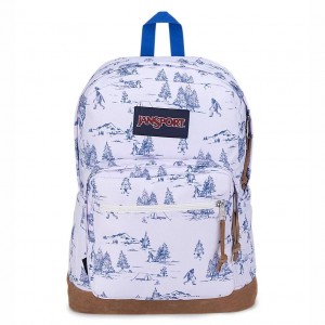 JanSport Right Pack Laptop Rugzak Rugzakken Wit Blauw | GNLEC94999