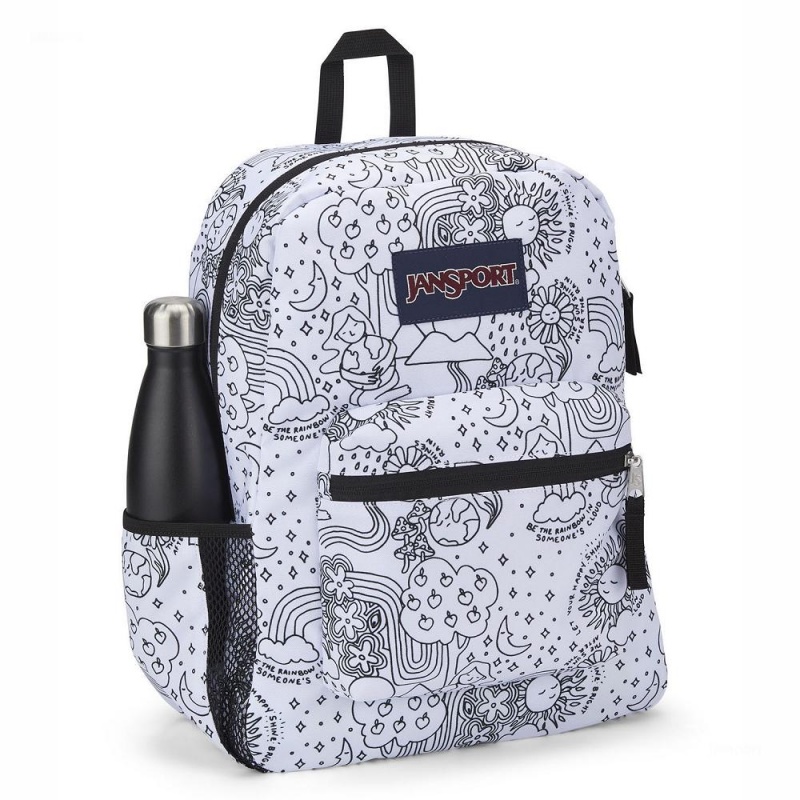 JanSport CROSS TOWN Schoolrugzakken Rugzakken Wit Zwart | NLXMI15346