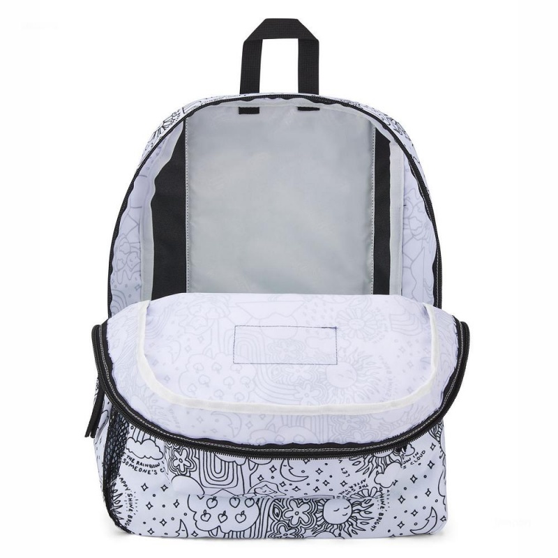 JanSport CROSS TOWN Schoolrugzakken Rugzakken Wit Zwart | NLXMI15346