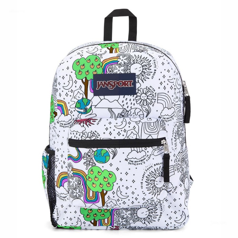 JanSport CROSS TOWN Schoolrugzakken Rugzakken Wit Zwart | NLXMI15346