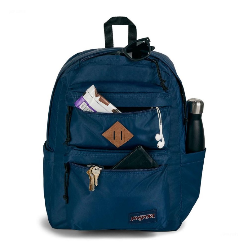 JanSport Double Break Laptop Rugzak Rugzakken Donkerblauw | ENLVG41334