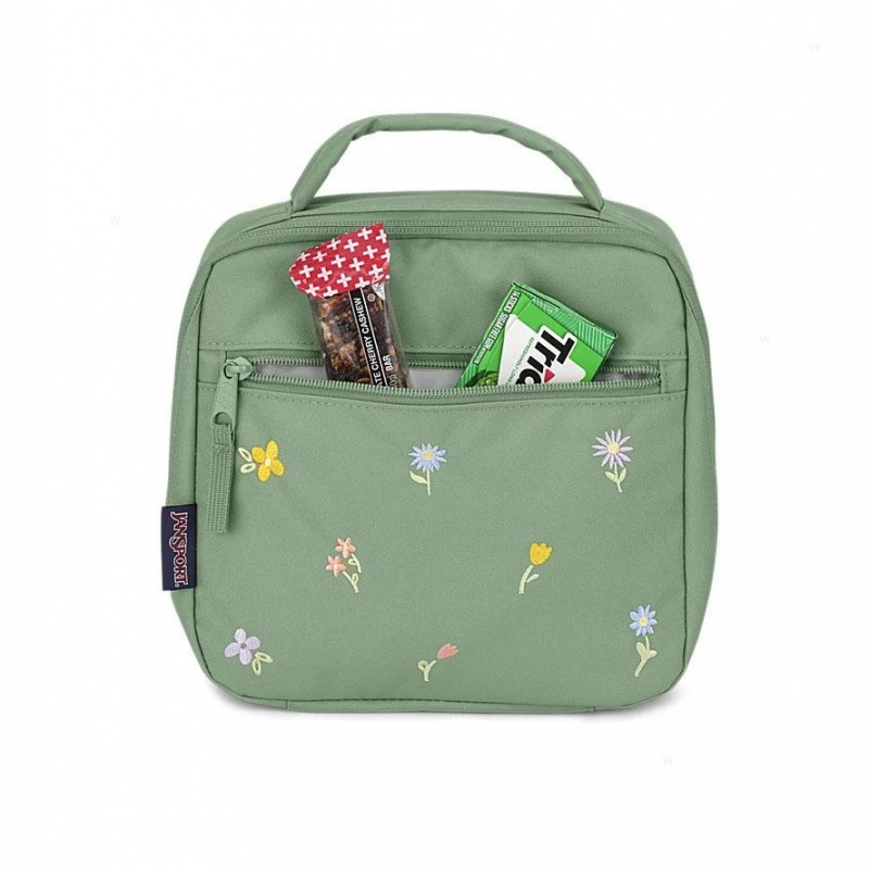 JanSport EMBROIDERED BLOSSOM BUNDLE Laptop Rugzak Rugzakken Groen | NLZDE14210