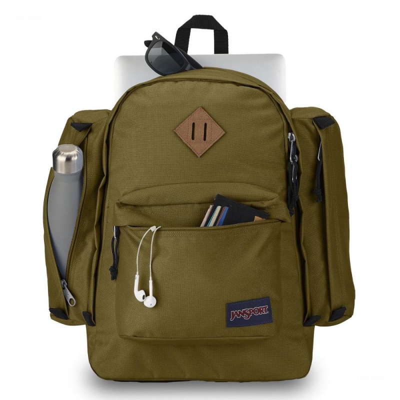 JanSport Field Pack Laptop Rugzak Rugzakken Olijfgroen | NLXBR97091