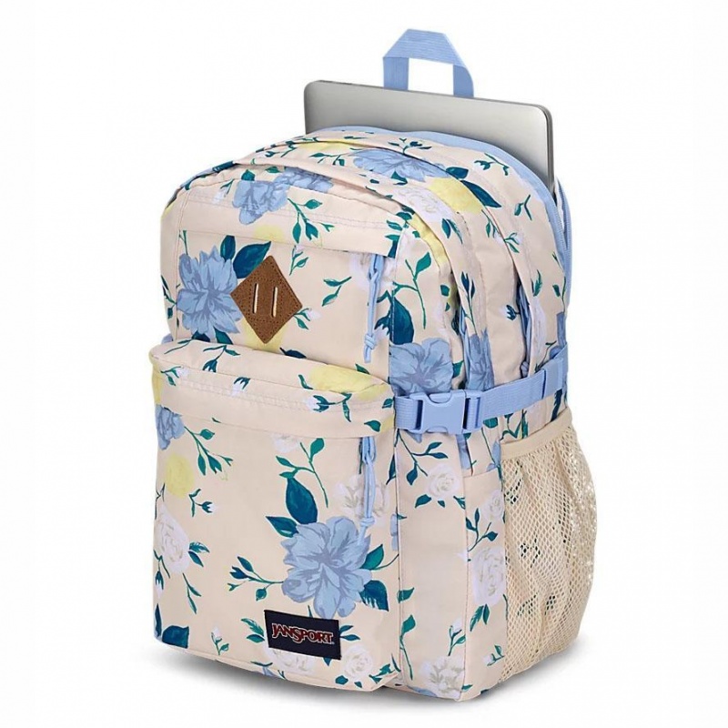 JanSport Main Campus Laptop Rugzak Rugzakken Blauw Geel | NLJZR11117