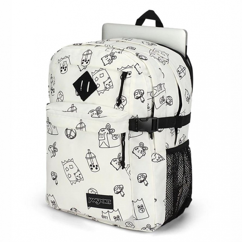 JanSport Main Campus Laptop Rugzak Rugzakken Wit | NLJKU80164