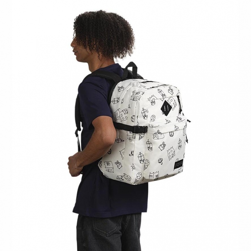 JanSport Main Campus Laptop Rugzak Rugzakken Wit | NLJKU80164