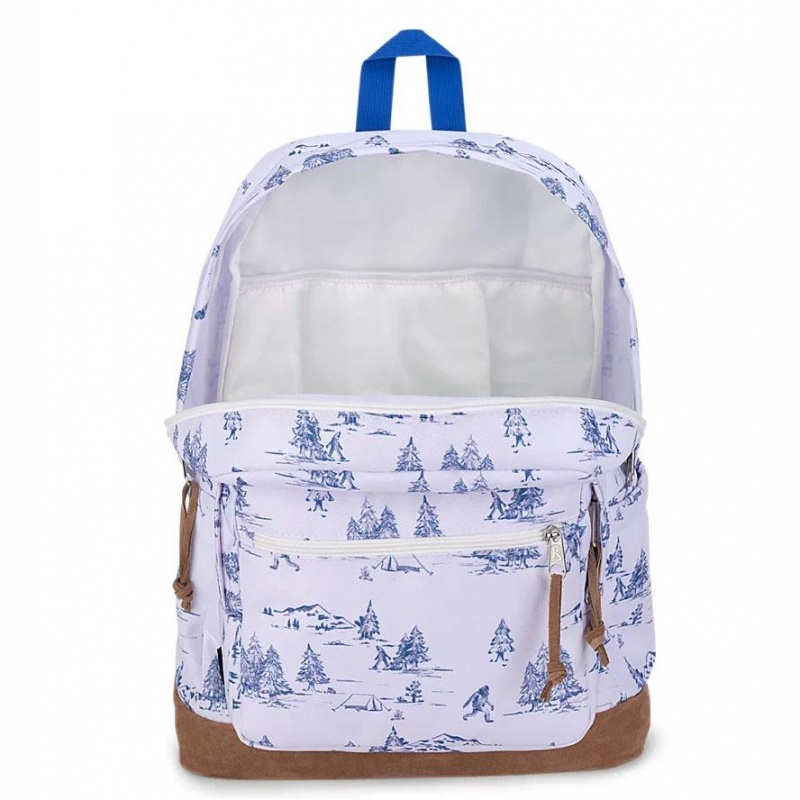 JanSport Right Pack Laptop Rugzak Rugzakken Wit Blauw | GNLEC94999