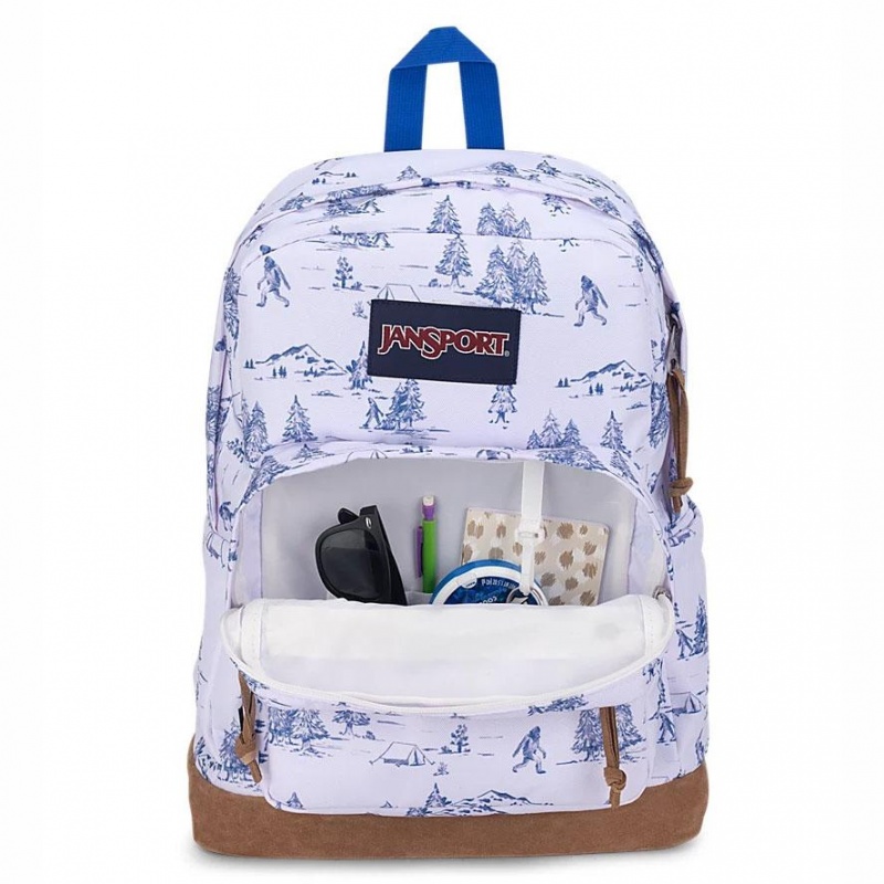 JanSport Right Pack Laptop Rugzak Rugzakken Wit Blauw | GNLEC94999