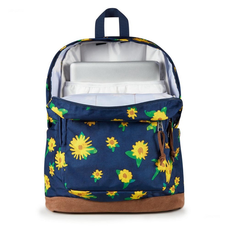 JanSport Right Pack Laptop Rugzak Rugzakken Donkerblauw Geel | QNLUV24904