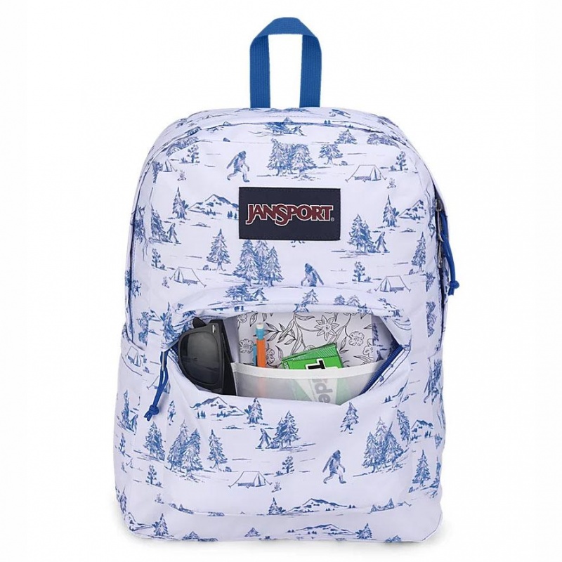 JanSport SuperBreak® Plus Laptop Rugzak Rugzakken Wit Blauw | ENLHC62905